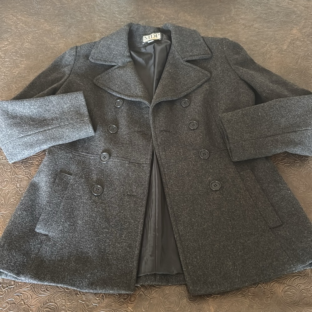 VINTAGE Mario De Pinto Gray Wool Pea Coat